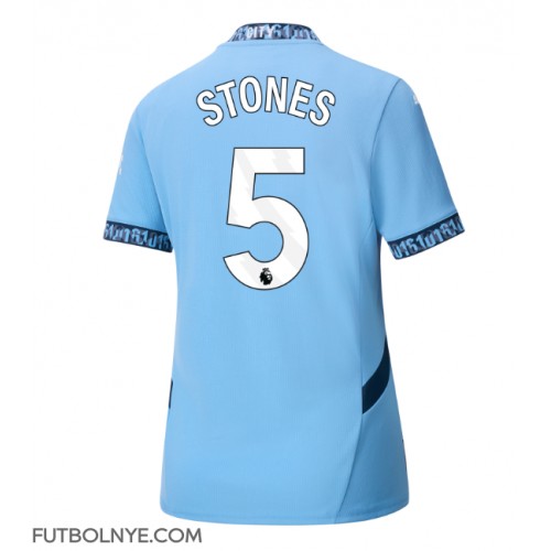 Camiseta Manchester City John Stones #5 Primera Equipación para mujer 2024-25 manga corta